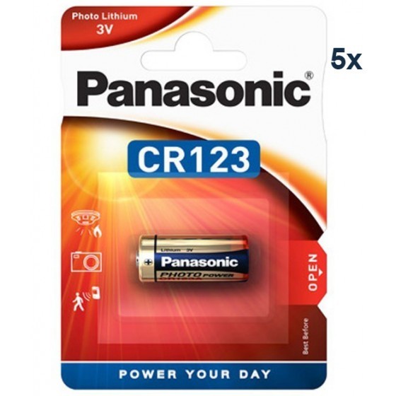 Panasonic CR123A Batterie Photo Power Lithium 5-Pack