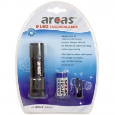 Arcas 9-LED-Taschenlampe schwarz