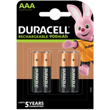 Duracell Rechargeable AAA, Micro, HR03 Akku 900mAh, 4-Pack