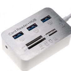 Kartenleser/Kartenlesegerät USB 3.0 Typ A zu 3x USB-Hub + MS/SD/M2/TF