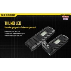 Nitecore THUMB UV LED-Schlüsselanhänger-Taschenlampe, mit UV-Licht 45 Lumen, 120° neigbarer Kopf