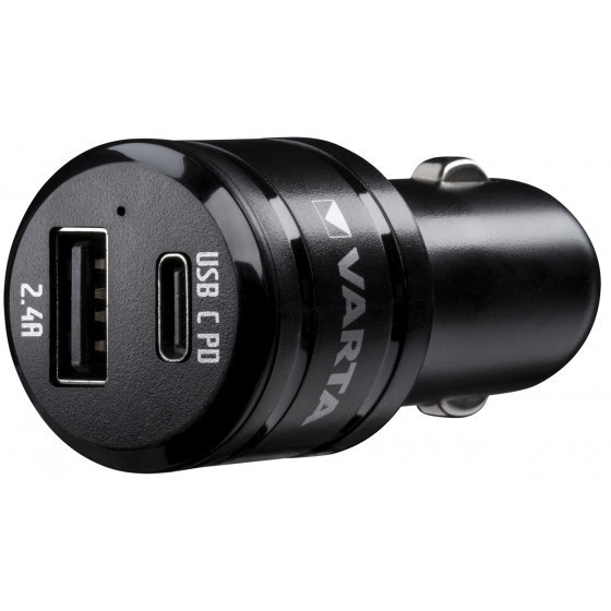 Varta Car Power Dual USB Car Charger Car Adapter Cigarette Lighter with USB and USB C Connector
