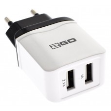 2GO plug-in charger Mains charger with 2 USB outputs