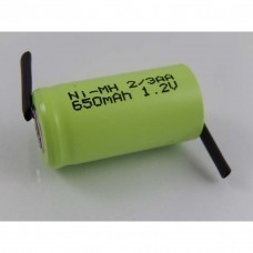 VHBW rechargeable battery 2/3AA with soldering lug in Z-shape, NiMH, 1.2V, 650mAh
