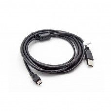 Mini USB charging and synchronisation cable, 3.0 metres, black