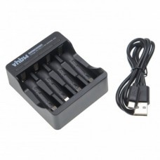 VHBW Micro USB Charger for 4x AA or 4x AAA-Li-Ion Batteries