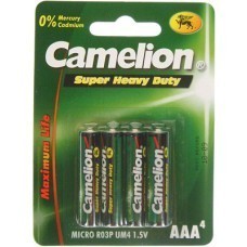 Camelion R03 Zinc Carbon AAA/Micro Battery 4-Blisters