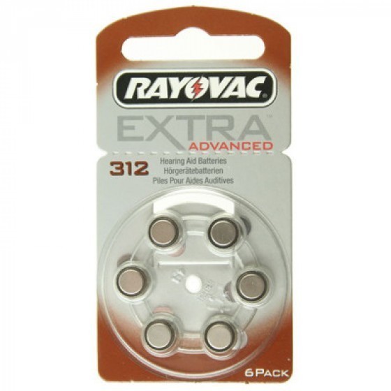 Rayovac Extra HA312, PR41, Lot de 6 piles pour appareil auditif