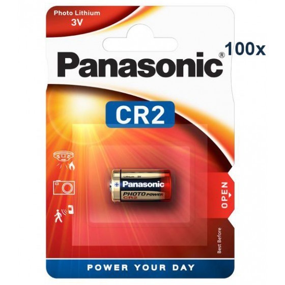 Paquet de 100 piles au lithium Panasonic CR2, CR2EP