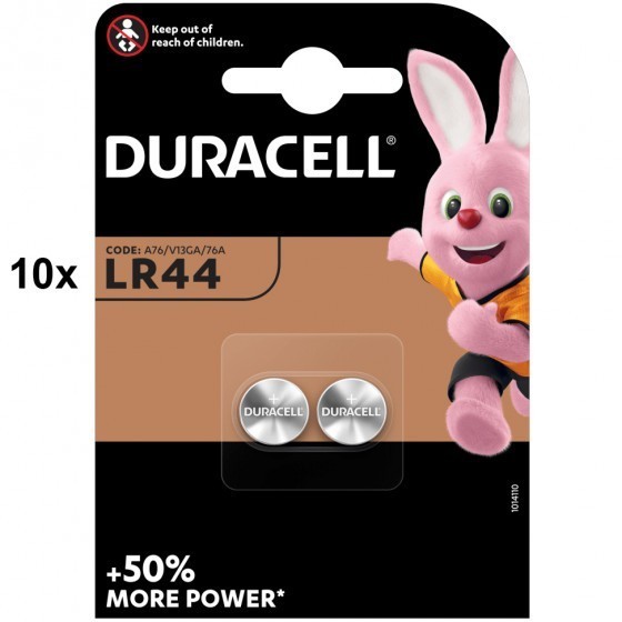 Duracell LR44, V13GA, GPA76, 82, LR1154, 357A Batterie 10x Paquet de 2