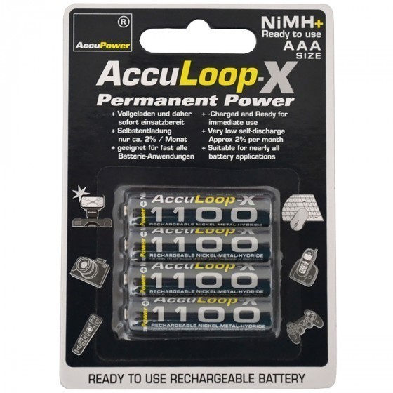 AccuPower AccuLoop-X Puissance permanente AAA / Micro 1100mAh