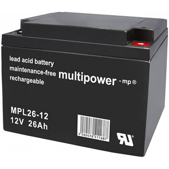 Batterie au plomb Multipower MPL26-12 Batterie 12 volts 10-12 ans
