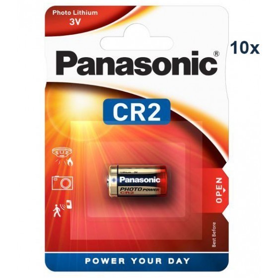 Paquet de 10 piles au lithium Panasonic CR2, CR2EP