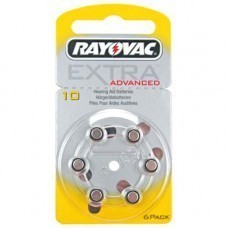 Pack de 6 piles auditives Rayovac Extra HA10, PR70, 4610