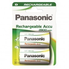 Paquet de 2 piles rechargeables rechargeables Panasonic D / Mono P20P