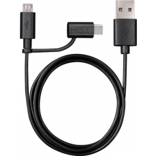 Câble de charge et de synchronisation Varta 2en1 USB vers Micro USB et USB Type C