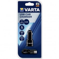 Varta Car Power Dual USB Car Charger Adaptateur allume-cigare 3,4A avec micro-USB et câble de données