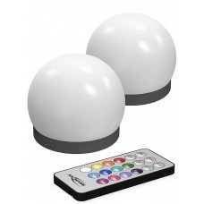 Lampe décorative à LED en forme de boule avec différentes fonctions de couleur 2 pièces dont télécommande