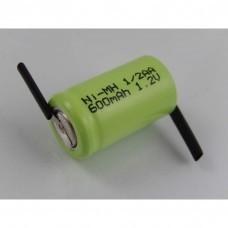 Batterie VHBW 1 / 2AA avec cosse à souder en forme de Z, NiMH, 1,2V, 600mAh