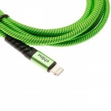 Câble de données 2 en 1 USB 2.0 vers Lightning, nylon, 1,80 m, vert-noir