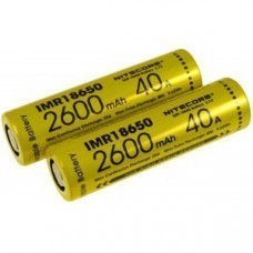 Batterie Nitecore Li-Ion type IMR18650 2600mAh / 40A, 2 pièces
