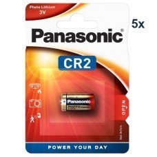 Paquet de 5 piles au lithium Panasonic CR2, CR-2, CR2EP