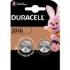 Pile bouton au lithium Duracell CR2016, 2 plaquettes