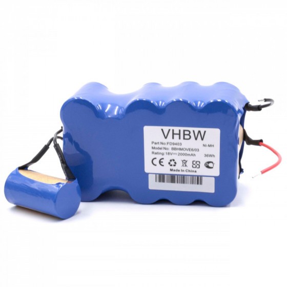 Batteria VHBW per Bosch BBHMove6, NI-MH, 18V, 2000mAh