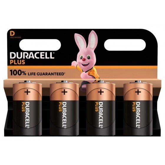 Batteria Duracell Plus MN1300 D / Mono / LR20 pacco da 4