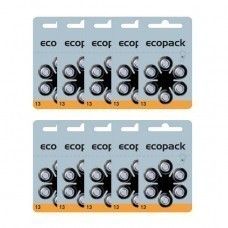 la batteria dell'apparecchio acustico ECOPACK HA13 di Varta Microbattery 60 box