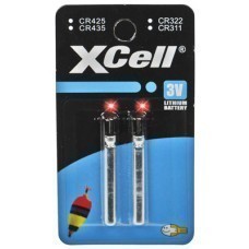 Batteria XCell stick tipo CR435 3V per galleggianti da pesca, LED ecc., Confezione blister da 2