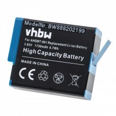 Batteria VHBW con chip per GoPro 9, SPBL1B, 1730mAh