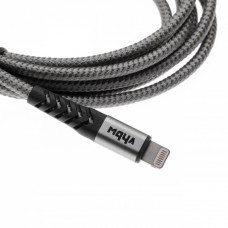 Cavo dati 2in1 da USB 2.0 a Lightning, nylon, 1,80 m, grigio