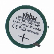 Batteria a bottone VHBW con 2 pin per Garmin Forerunner 405CX, 290mAh