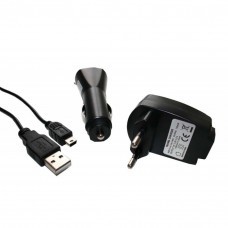 Set di accessori 4 in 1 per mini USB: caricabatterie, adattatore per auto, dati e cavo di ricarica
