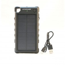 Power bank AccuPower 10000mAh 1x USB / 1x USB-C con energia solare