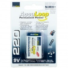 AccuPower AccuLoop AL220-2 9 volt della batteria NiMH Ready2Use