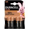 Duracell Plus MN1500 AA / AA / LR6 batteria 4-Pack