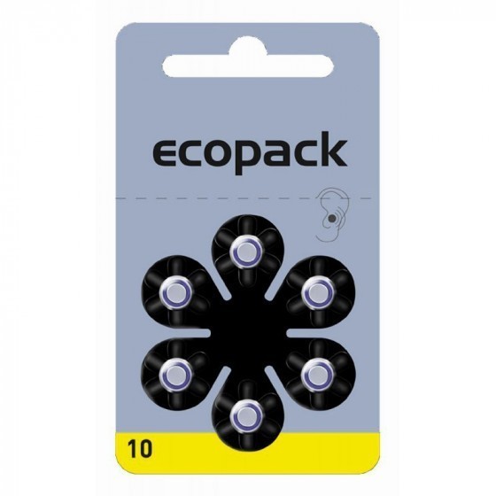 ECOPACK HA10 pila del audífono de VARTA Microbattery 6 blister