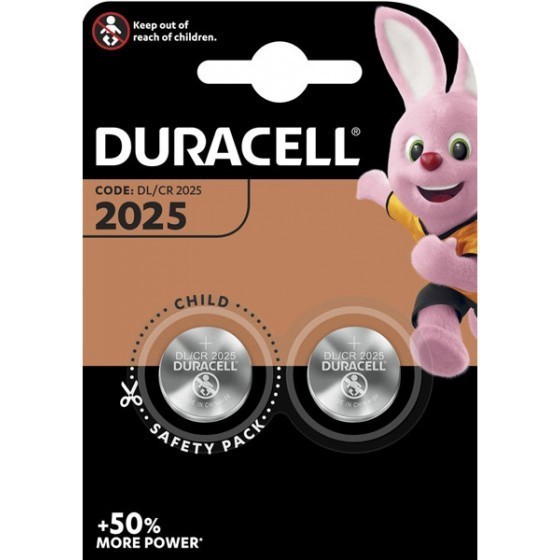 Batería de litio Duracell CR2025 con 2 ampollas