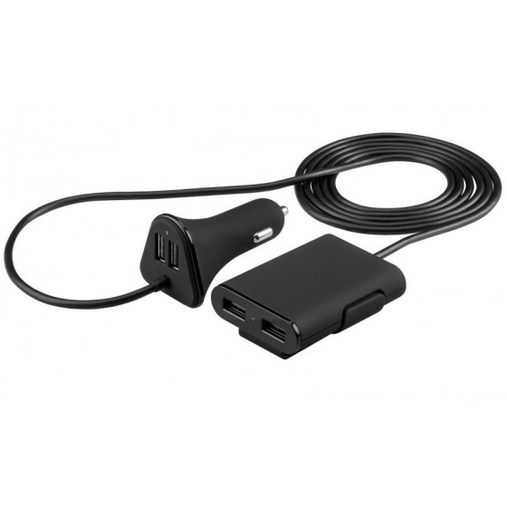 Cargador de coche Quad USB / fuente de alimentación para coche con 4x USB