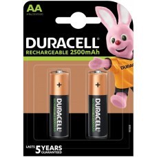 Duracell recargable AA, Mignon, batería HR06 de 2500 mAh, paquete de 2 baterías
