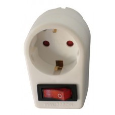 Enchufe adaptador Arcas de 1 vía con interruptor incluido dispositivo de seguridad para niños