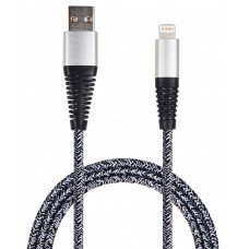 Cable de datos USB 2GO USB a Lightning nylon gris