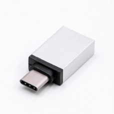 Adaptador de USB tipo C a USB 3.0 plateado