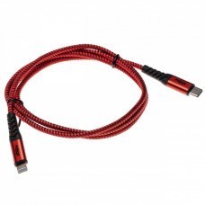 Cable de datos 2 en 1 USB tipo C a Lightning, nailon, 1 m, rojo-negro