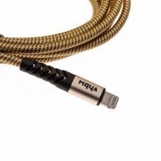Cable de datos 2 en 1 USB 2.0 a Lightning, nailon, 1,80 m, amarillo-negro