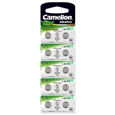 Pila de botón Camelion AG11, G11, LR721, LR58, 162, SR721W, GP62A, 362, paquete de 10