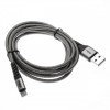 Cable de datos 2 en 1 USB 2.0 a Lightning, nailon, 1,80 m, gris
